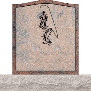 Small Upright Headstones - Fishing Man