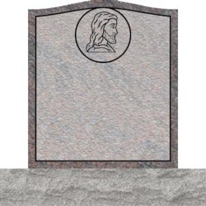 Small Upright Headstones - Jesus with Round Panel