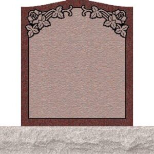 Small Upright Headstones - Roses in Top Panel
