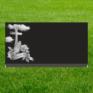 Individual Flat Grave Markers - Cross with Praying Hand