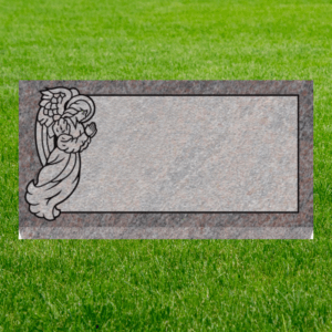 Individual Flat Grave Markers - Angel with Covered Panel