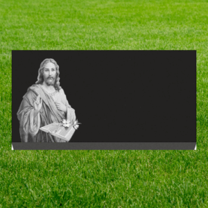 Individual Flat Grave Markers - Jesus with Bible and Dogwood