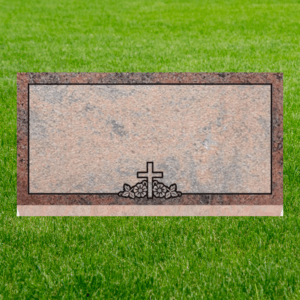 Individual Flat Grave Markers - Cross and Dogwood