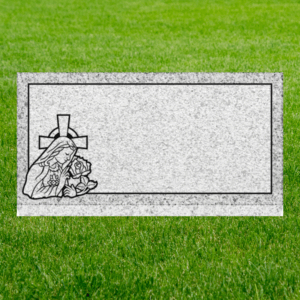 Individual Flat Grave Markers - Mary with Cross and Rose