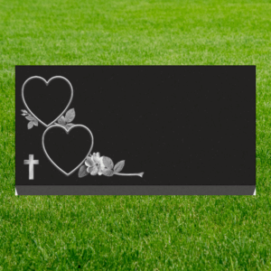 Individual Flat Grave Markers - Heart Shapes Dogwood and Cross