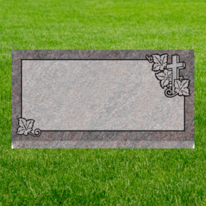 Individual Flat Grave Markers - Cross with Grape Leaves