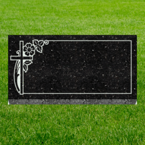 Individual Flat Grave Markers - Cross with Dogwood flower