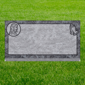 Individual Flat Grave Markers - Jesus and Praying Hand