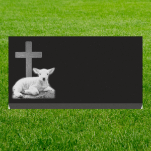 Individual Flat Grave Markers - Cross and Lamb