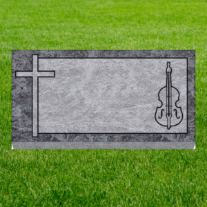 Individual Flat Grave Markers - Cross and Violin