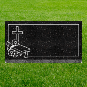 Individual Flat Grave Markers - Cross with Bible and Dogwood flower FM088
