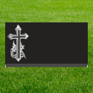 Individual Flat Grave Markers - Cross with Covered Panel FM090