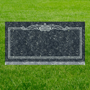 Individual Flat Grave Markers - Top Centered Cross with Lily